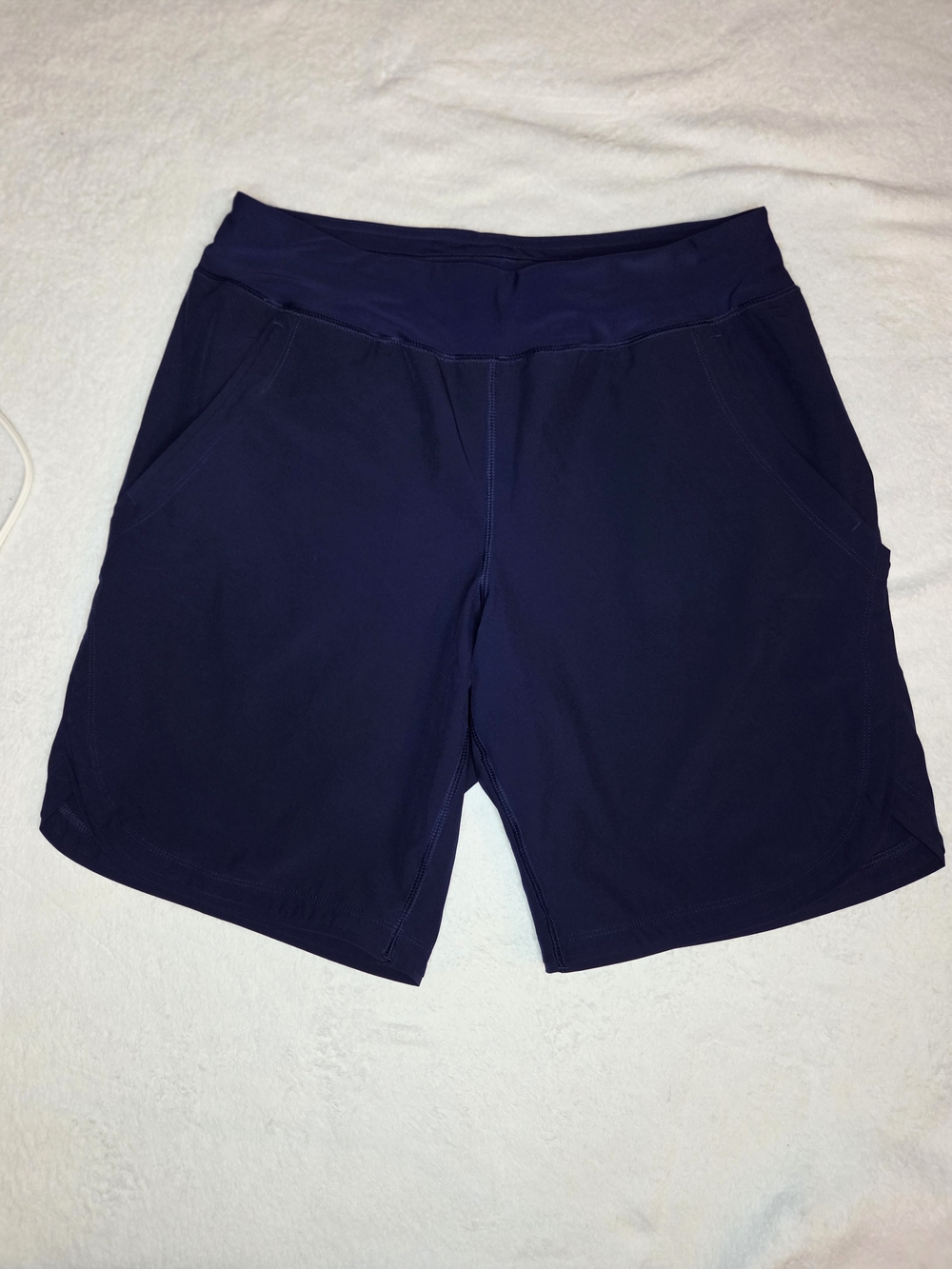 LANDS' END Navy Blue SunShade 9" Inseam Swim Board Shorts 8 Linerless Beach Surf